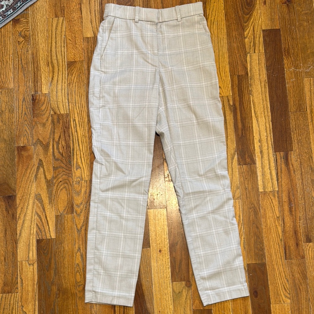 Women’s Beige Plaid Pants